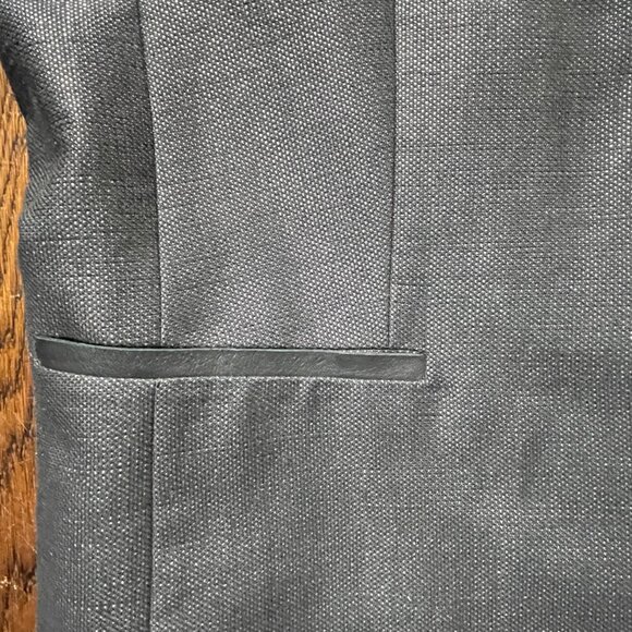 Elie Tahari Black Blazer Jacket Leather Trimmed Linen/Cotton- Size 10 - Picture 12 of 12